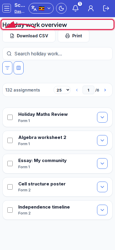 Holiday Work step 2 mobile