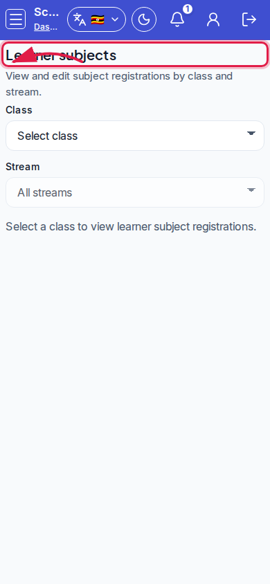 Learner subjects step 4 mobile
