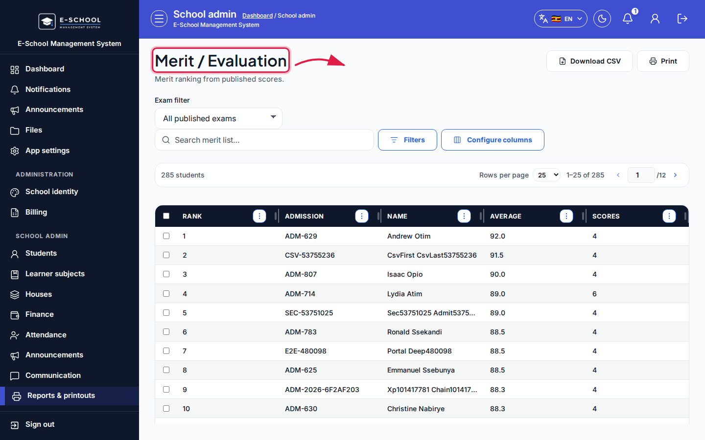 Merit / Evaluation step 1 desktop