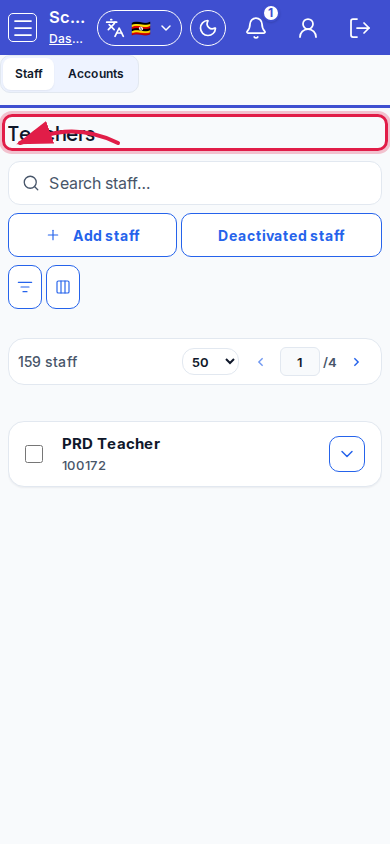 Staff &amp; users step 1 mobile