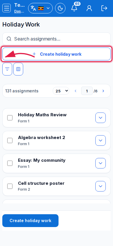 Holiday Work step 2 mobile